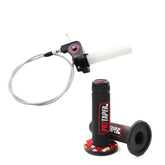 0769FUWU Linekong twist throttle grip red for 7/8 inch bars enhances dirt bike control.