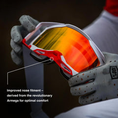 100% Racecraft 2 clear lens exemplifying crisp visibility for riders.