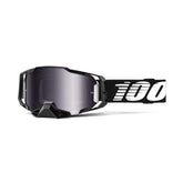 100% ARMEGA goggles front view with mirror silver lens for motocross protection