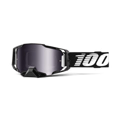 100% ARMEGA goggles front view with mirror silver lens for motocross protection