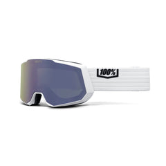 100% Snowcraft XL HiPER goggles with white mirror lens enhance contrast on sunny slopes.