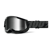 100% Strata 2 goggle front view with mirror lens for expanded field of view
