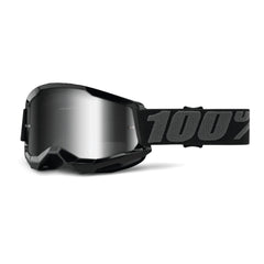 100% Strata 2 goggle front view with mirror lens for expanded field of view