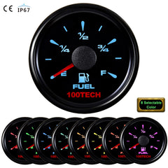 100TECH 316 stainless IP67 bezel on fuel gauge for durable marine use