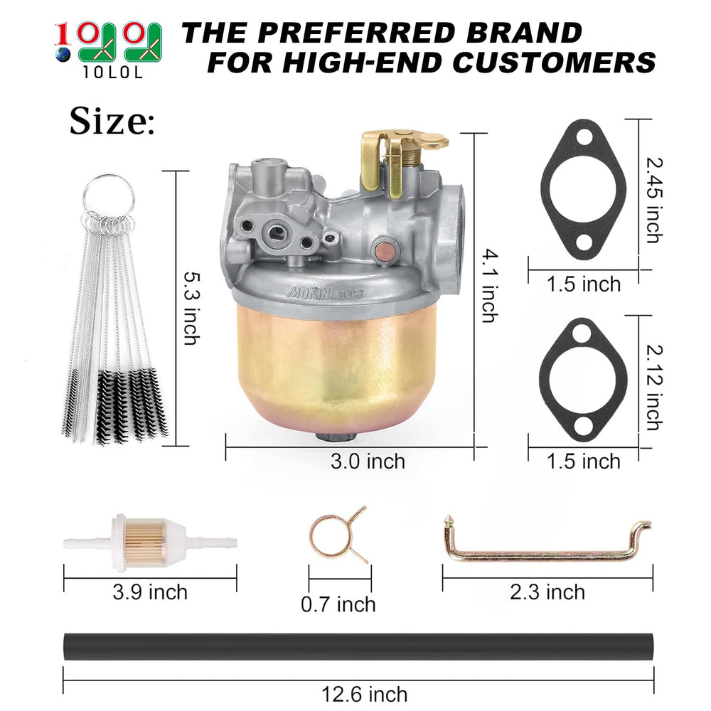 Closeup of Kawasaki 341cc side-valve carburetor with kit