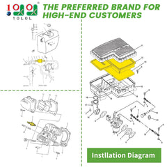 10L0L golf cart tune up kit pre-filter promotes cleaner intake and longer engine life