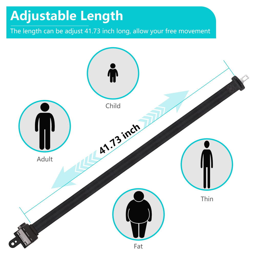 10L0L 42-inch belt with auto-locking mechanism keeps riders secure on hills.