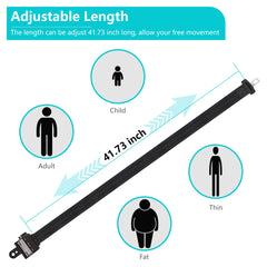10L0L 42-inch belt with auto-locking mechanism keeps riders secure on hills.