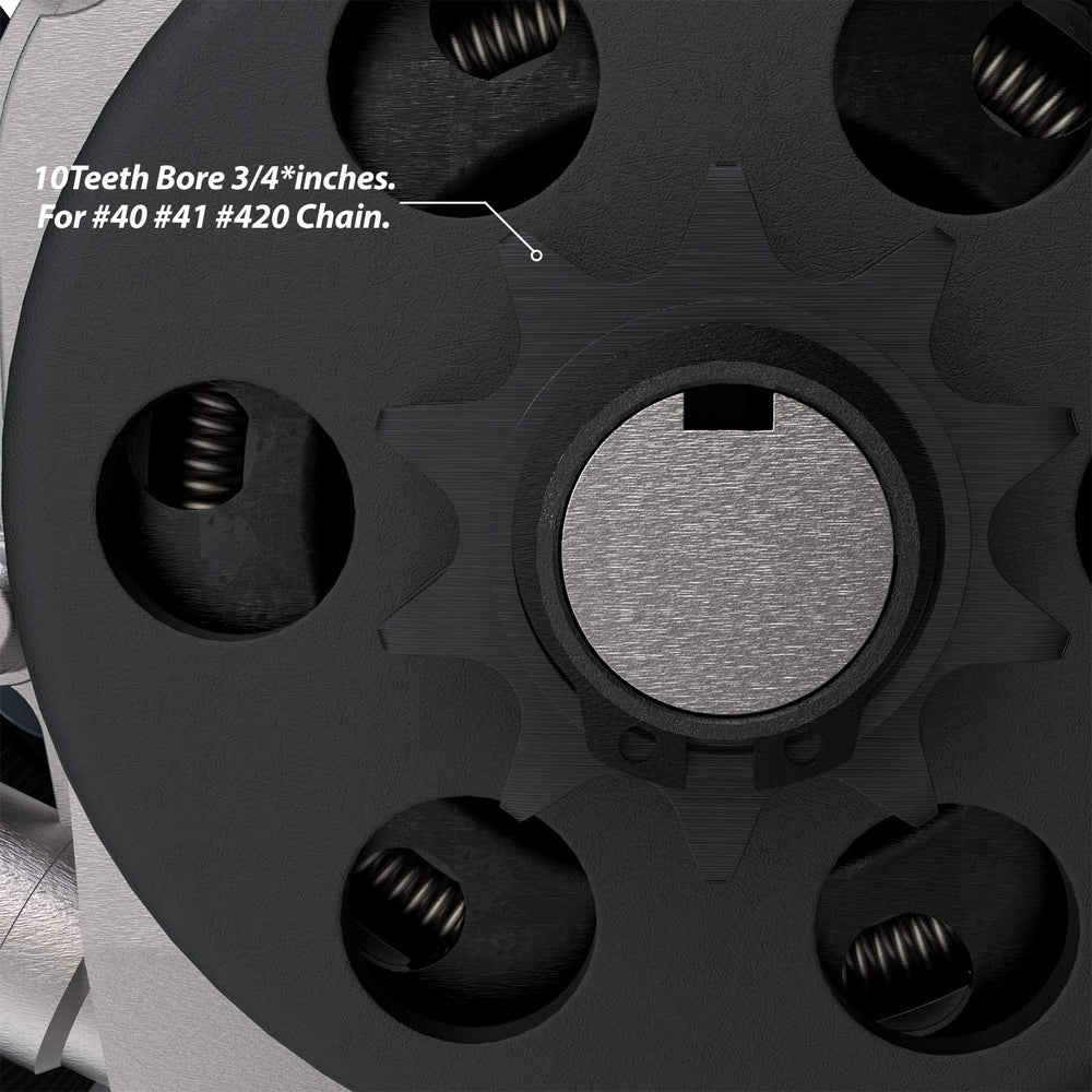 1PZ BA5-10T centrifugal clutch with chain option for easy assembly.