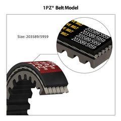 OEM-style 5959/203589 compatible drive belt from 1PZ ensures reliable fit.