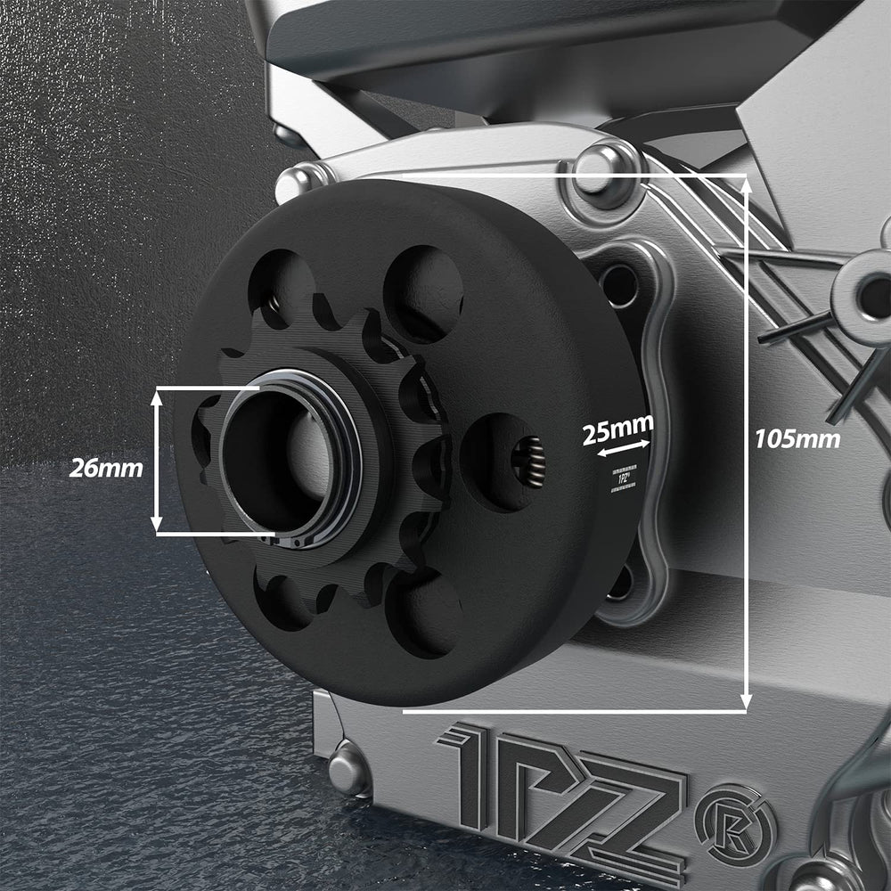 1PZ DH7-E4F clutch top view focuses on 14-tooth design for 1-inch bore