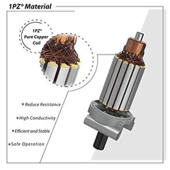 1PZ starter motor specs: 12V CCW 10 teeth for consistent engagement.