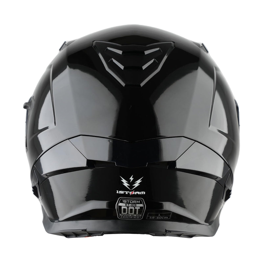 1Storm KT828 inner smoked visor close-up demonstrating layered protection