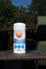 303 Aerospace Protectant on surfaces—close-up coverage