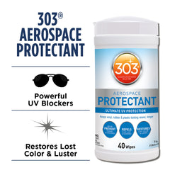303 Products Aerospace Protectant on dashboard vinyl, preserving color and texture