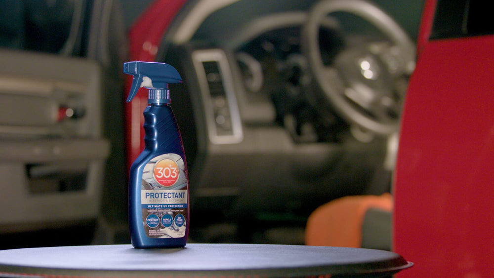 303 Products automotive protectant spray directions guide safe, wipe-on application.