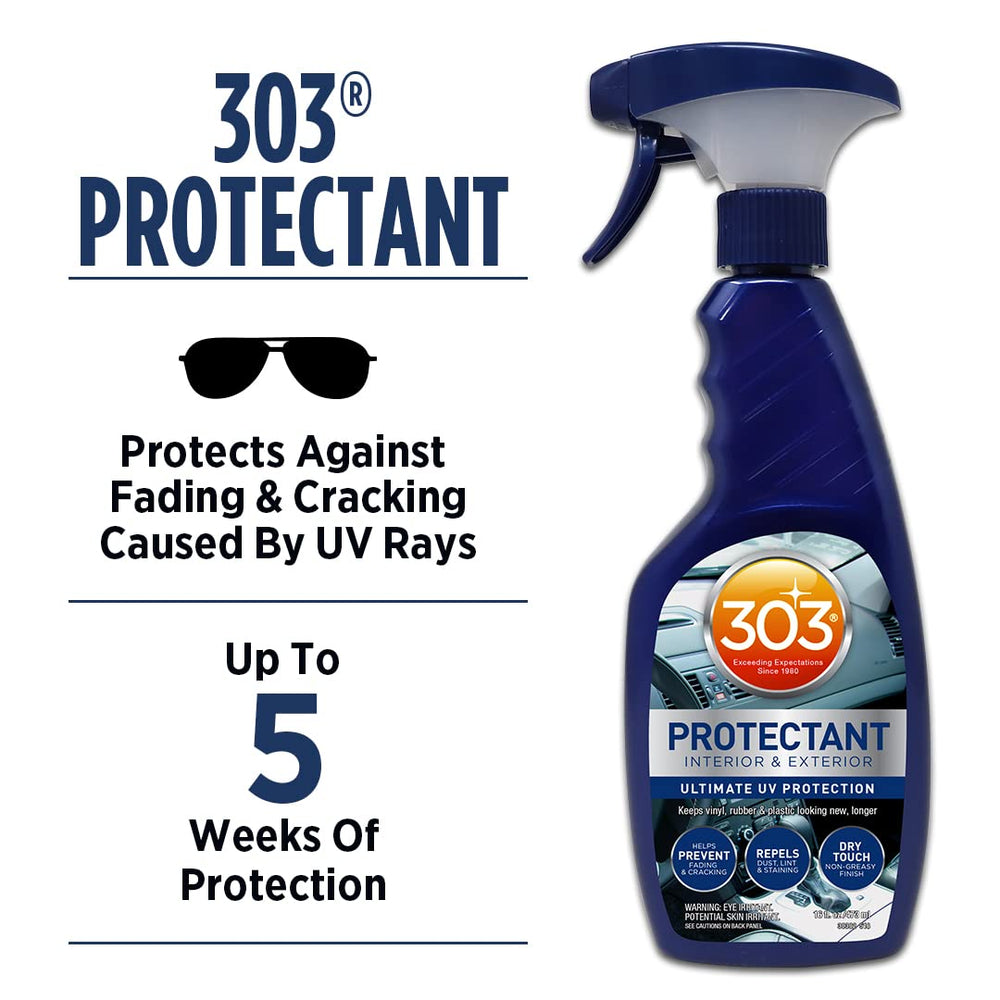 303 Products automotive protectant spray matte finish demonstrates non-greasy results after use.