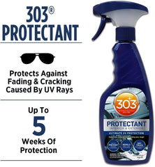303 Products automotive protectant spray shows a long-lasting non-greasy finish on surfaces