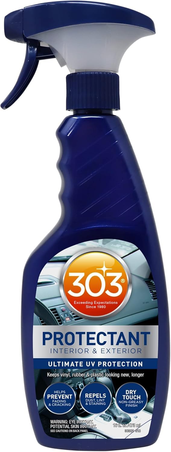 303 Products leather 3-in-1 application illustrates rinse-free upkeep for leather