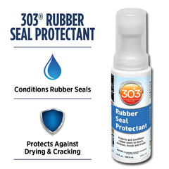 303 Products Rubber Seal Protectant on Hoods delivers a non-greasy shine and trim protection.