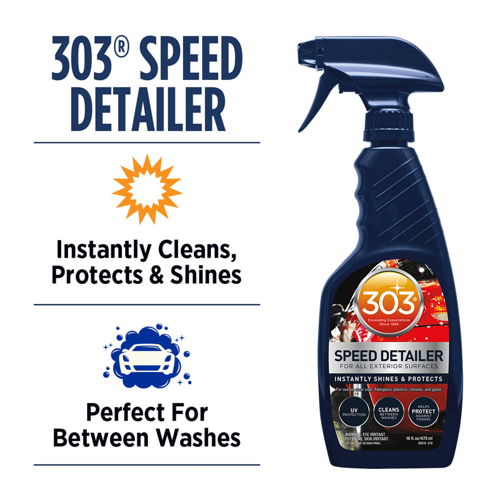 303 Products Speed Detailer spray-on action for instant gloss between washes.