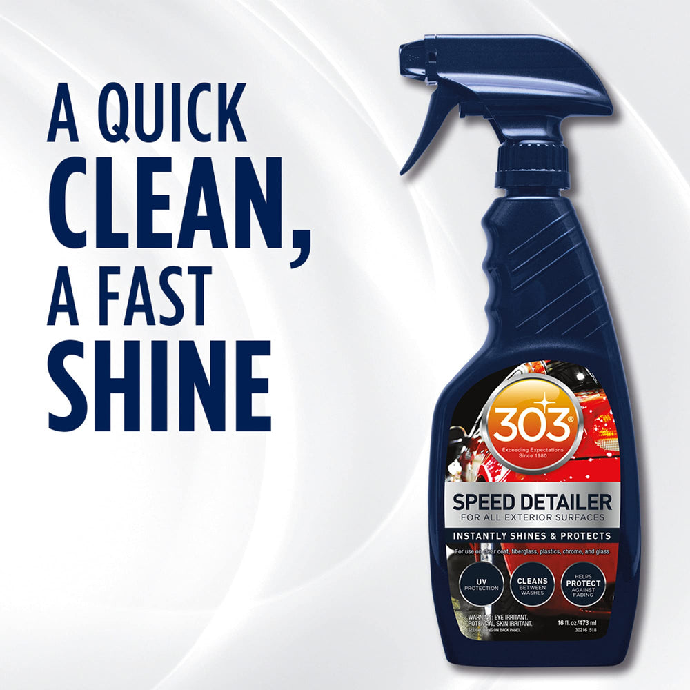 303 Products Speed Detailer demonstrates UV protection to help preserve color.