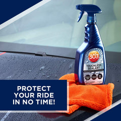 303 Touchless Sealant on wheels provides protective coating.