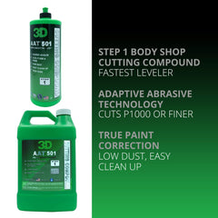 3D AAT 501 Adaptive Abrasive Action shows adaptive technology delivering faster gloss improvement.