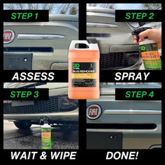 3D Bug Remover spray action demonstrates fast exterior bug cleaning.