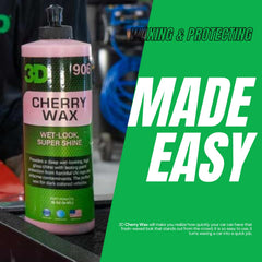 3D Cherry Wax creates a protective layer to preserve polished paint.