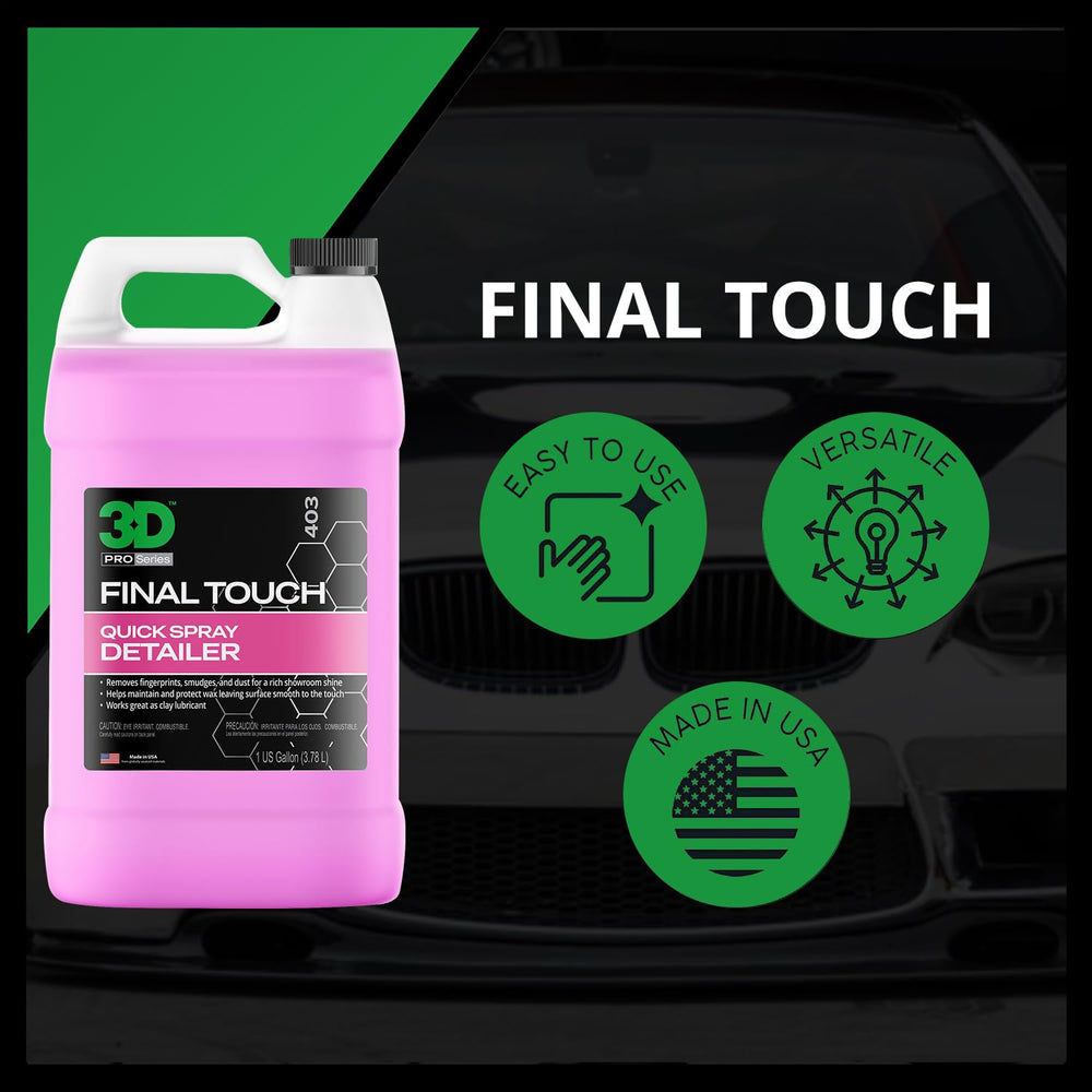 3D Final Touch Quick Detail Spray 1-gallon packaging for long-term detailing