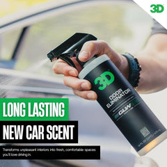 3D GLW bottle pour showing spray action for odor relief.