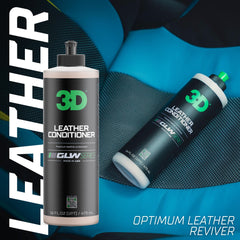 3D GLW Leather Conditioner used on car interior to refresh seats and surfaces.
