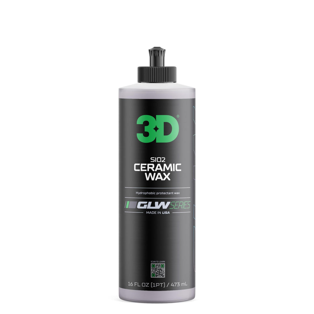 3D GLW Series ceramic wax bottle showing SiO2 protection for lasting gloss