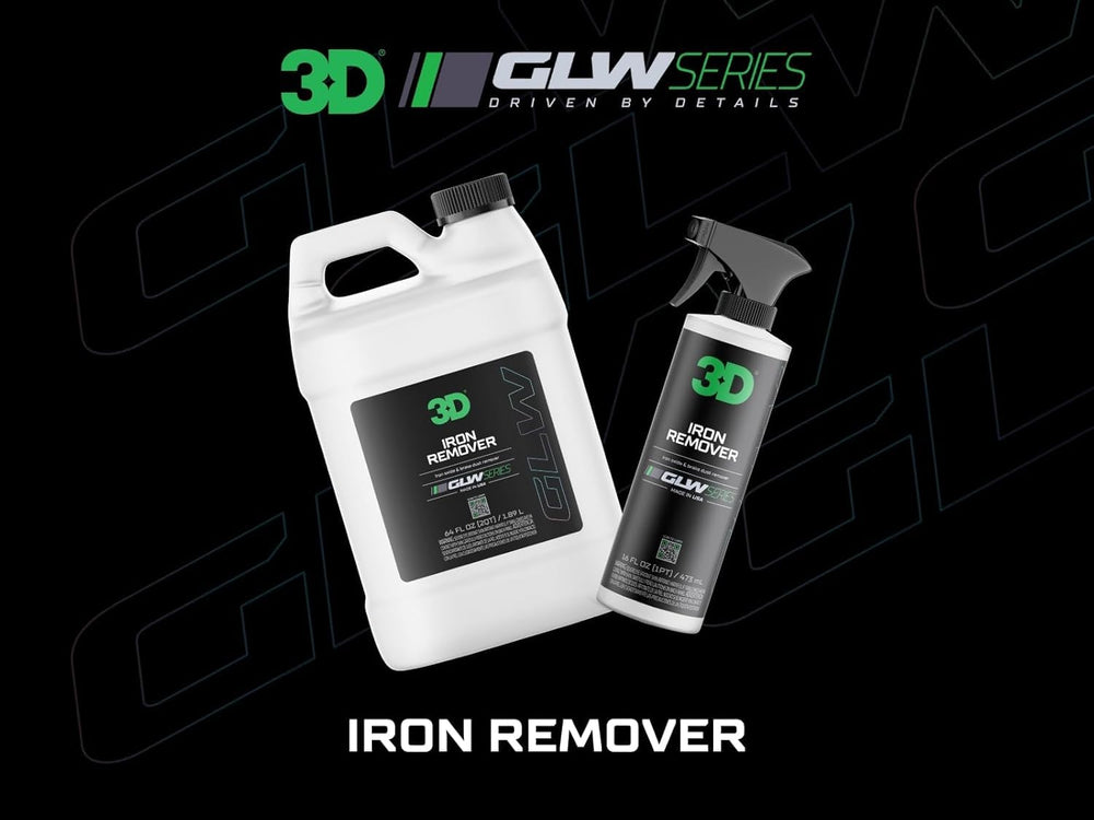 3D Iron Remover shows purple bleed as iron and brake dust dissolve