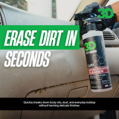 3D LVP Interior Cleaner dashboard cleaning close-up showing touch-up results