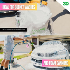 Rinse view reveals a streak-free finish after using 3D Pink Car Soap
