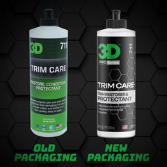 3D Trim Care Restorer before application on dull trim shows the before look.
