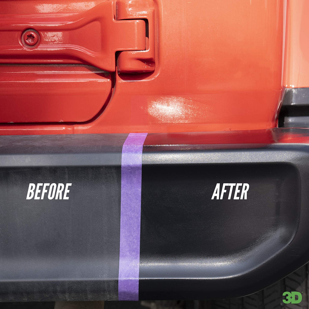 3D Trim Care Restorer shiny trim after application shows renewed trim appearance.