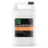 3D Ultra Protectant Tire Shine spray being applied to tire for high-gloss finish