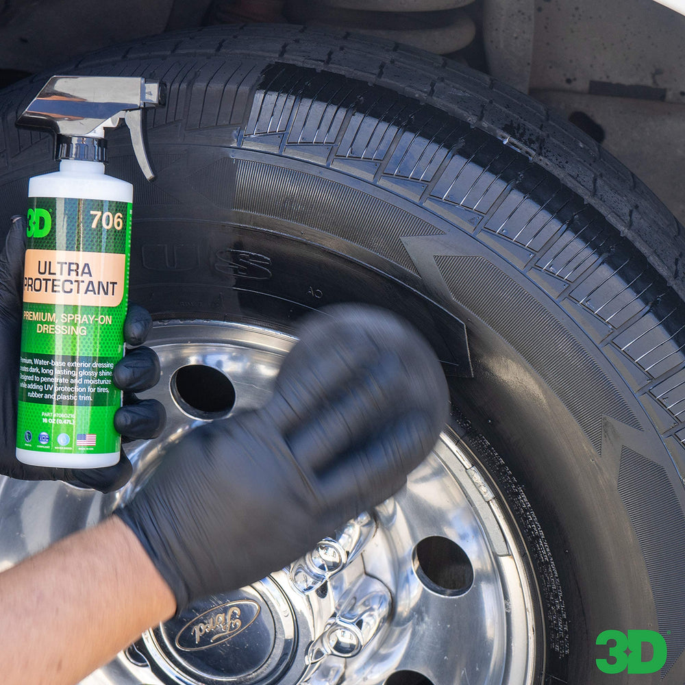 3D Ultra Protectant bottle highlighting water-based formula for easy spray