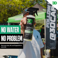 3D Waterless Car Wash with microfiber towels for gentle cleaning.