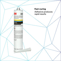 3M Auto Glass Urethane Windshield Adhesive 08693 cured bead demonstrates high-strength bond.