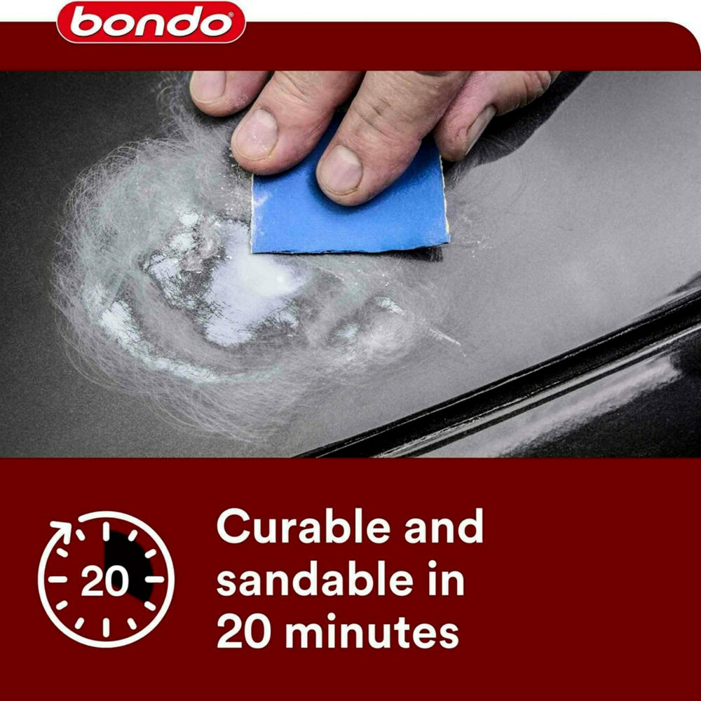 3M Bondo 907 glaze patch adheres to metal and fiberglass for versatile repairs.