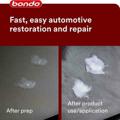 3M Bondo 907 putty on fiberglass surface offers a seamless patch and quick sanding.