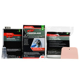 3M Bondo fiberglass resin repair kit components laid out for a DIY project