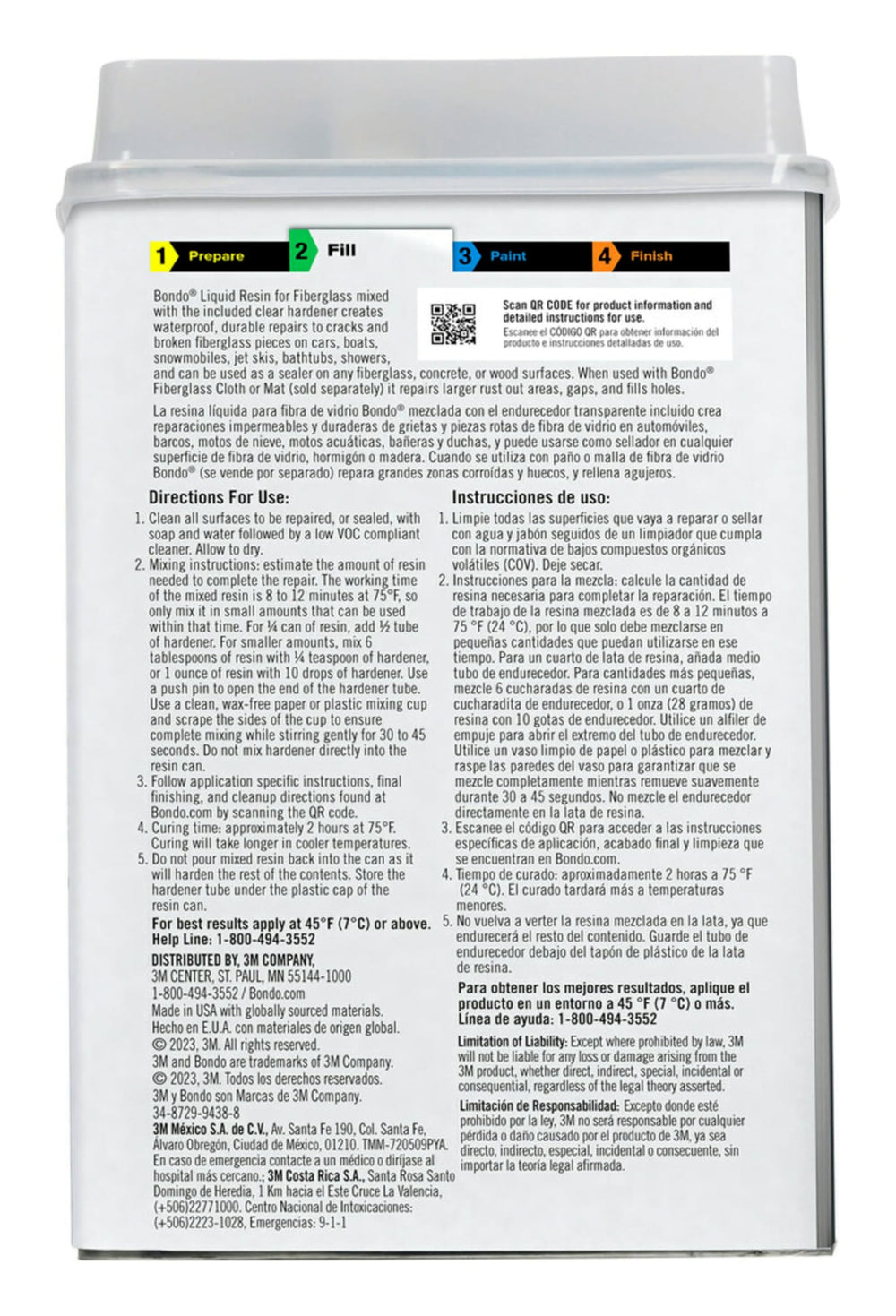 3M Bondo Fiberglass Resin with cloth/mat setup for reinforced repairs