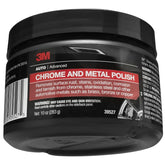 3M chrome and metal polish bottle shows easy application and showroom shine