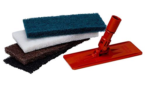 Low-profile holder helps clean in narrow spaces