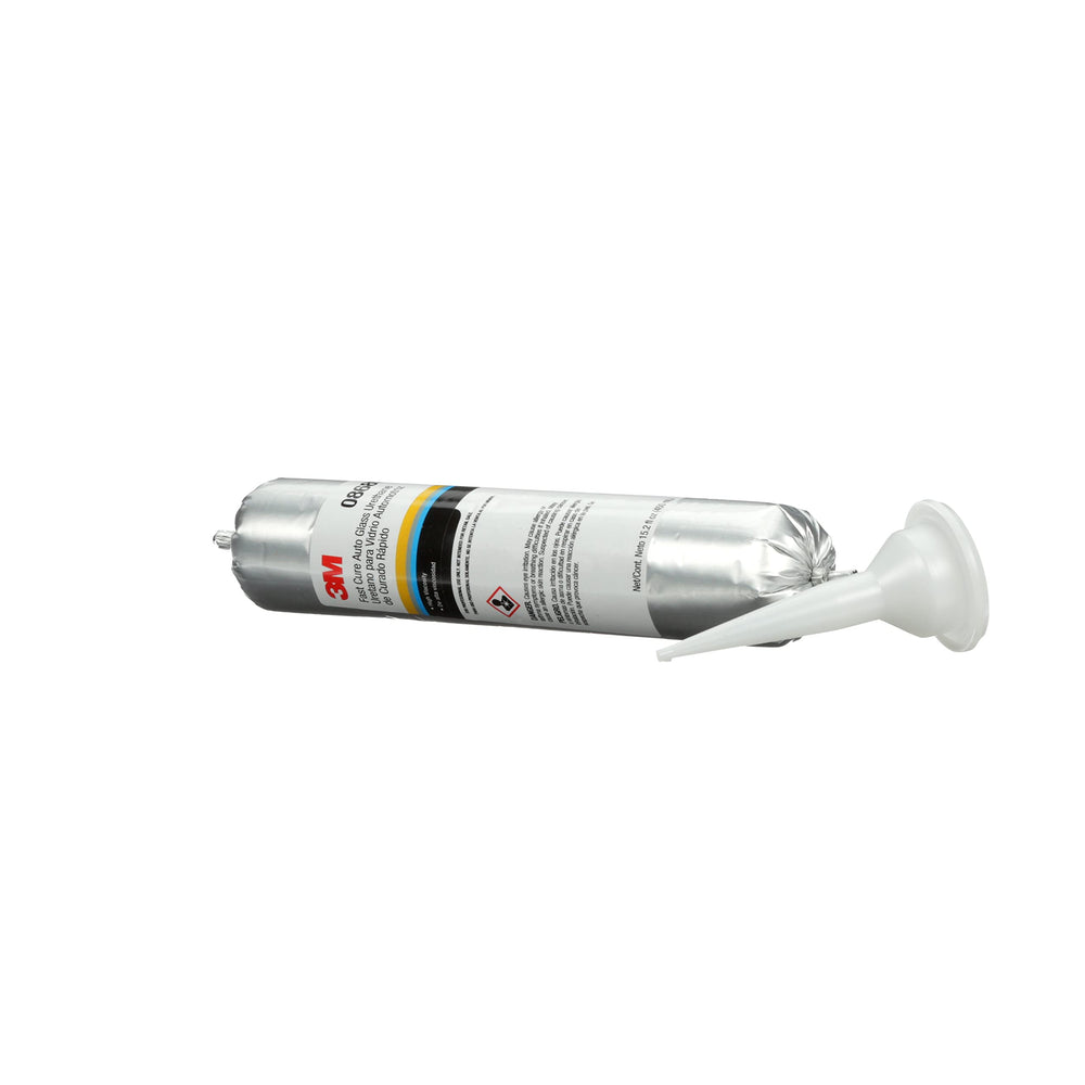 3M Fast Cure Auto Glass Urethane packaging displays 10.5 fl oz cartridge and white formula.